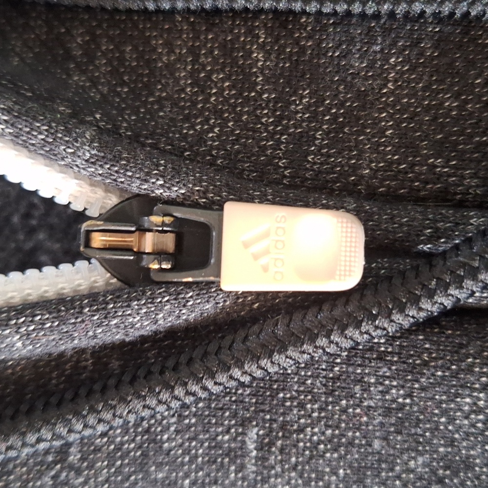Adidas Gray Full Zip Hoodie with drawstring L - Picture 4 of 10